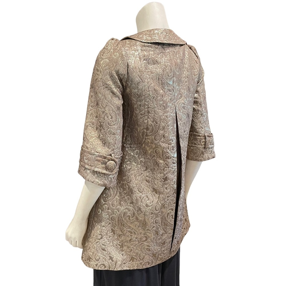 NEW Gold Brocade Retro Overcoat - Picture 5 of 13